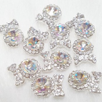 3d Flower Metal Charm #107-3pc