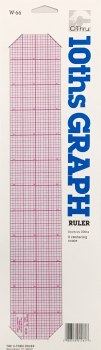 Transparent Ruler-C-Thru-0 center-10 ths Graph-2''x12''
