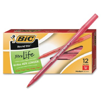 Ball Pen-Bic-Medium Point-1.0 mm-Red