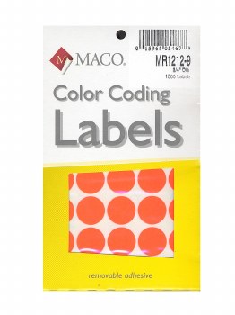 MACO Color-Coding Dot Label-Red Glow-3/4"