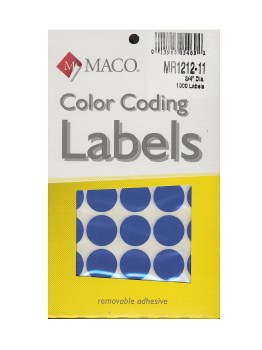 MACO Color-Coding Dot Label-Dark Blue-3/4"