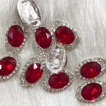 Diamond Red Oval #1808/da10