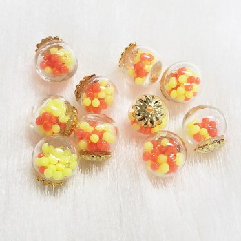 Microbead Crystal Ball 3pcs 09-Orange