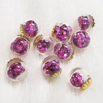 Microbead Crystal Ball 3pcs 05-Pink