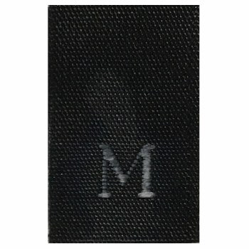 Woven Size Label-Sz M-Black tab (1,000pcs/box)