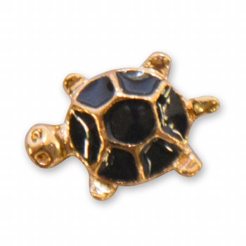 Metal Charm-100pc-turtle Blk