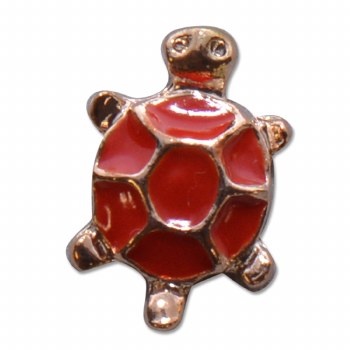 Metal Charm-2pc-turtle Red