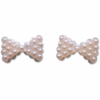 Metal Charm-10pc-bowtie 1 Wht