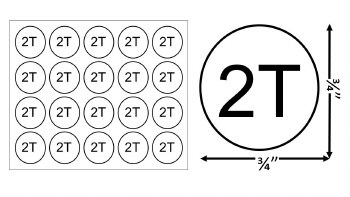 Sticker Size Label-Sz 2T 20pcs x 50sheets= 1,000pcs