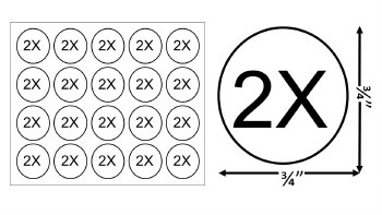 Sticker Size Label-Sz 2X 20pcs x 50sheets= 1,000pcs