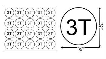Sticker Size Label-Sz 3T 20pcs x 50sheets= 1,000pcs