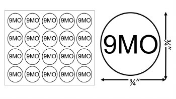 Sticker Size Label-Sz 9MO 20pcs x 50sheets= 1,000pcs