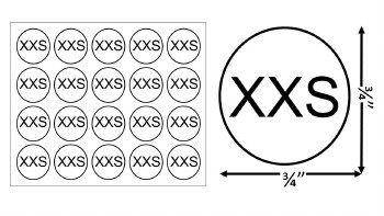Sticker Size Label-Sz XXS 20pcs x 50sheets= 1,000pcs