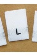 Woven Size Label-Sz L-White tab (1,000pcs/box)