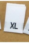 Woven Size Label-Sz XL-White tab (1,000pcs/box)