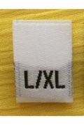 Woven Size Label-Sz L/XL-White tab (1,000pcs/box)