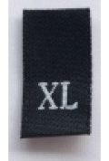 Woven Size Label-Sz XL-Black tab (1,000pcs/box)