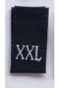 Woven Size Label-Sz XXL-Black tab (1,000pcs/box)