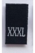 Woven Size Label-Sz XXXL-Black tab (1,000pcs/box)