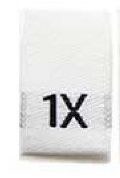 Woven Size Label-Sz 1X-White tab