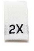 Woven Size Label-Sz 2X-White tab