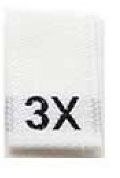 Woven Size Label-Sz 3X-White tab