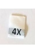 Woven Size Label-Sz 4X-White tab