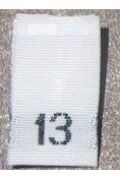 Woven Number Label-13-White tab (1,000pcs/box)