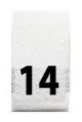 Woven Number Label-14-White tab (1,000pcs/box)