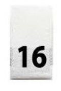 Woven Number Label-16-White tab (1,000pcs/box)