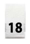 Woven Number Label-18-White tab (1,000pcs/box)