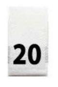 Woven Number Label-20-White tab (1,000pcs/box)