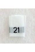 Woven Number Label-21-White tab (1,000pcs/box)