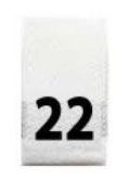 Woven Number Label-22-White tab (1,000pcs/box)