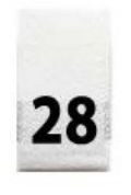 Woven Number Label-28-White tab (1,000pcs/box)