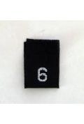 Woven Number Label-6-black Tab