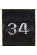 Woven Number Label-34-Black tab