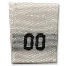 Woven Size Label-Sz 00-White tab (1,000pcs/box)