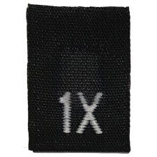 Woven Size Label-Sz 1X-Black tab