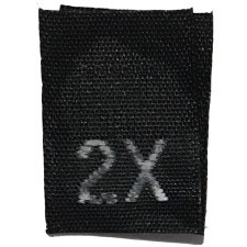 Woven Size Label-Sz 2X-Black tab