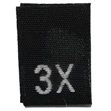 Woven Size Label-Sz 3X-Black tab