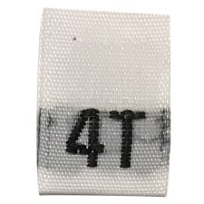 Woven Size Label-Sz 4T-White tab