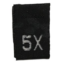 Woven Size Label-Sz 5X-Black tab