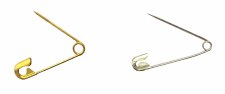 Safety Pins-Open End-Gilt-#00-3/4''