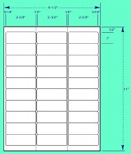 Label-2 5/8 x 1 (DL258-1-100G)-30 labels/sheets