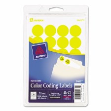 Avery Dot Label-Yellow-3/4"