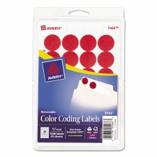 Avery Dot Label-Red-3/4"