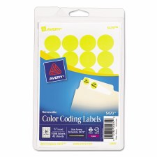 Avery Dot Label-Yellow Glow-3/4"