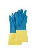 Two tone Glove-Yellow/Blue-L-Neoprene