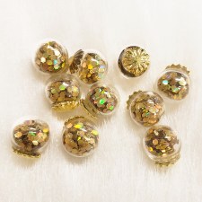 Microbead Crystal Ball 3pcs 01-Gold